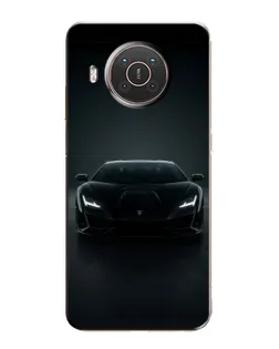 Чехол для Nokia X10 с картинкой «Черный Lamborghini Aventador»