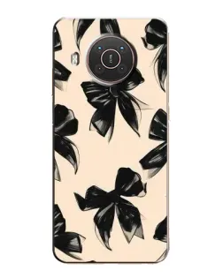 Чохол для Nokia X10 з картинкою «Патерн чорні банти»