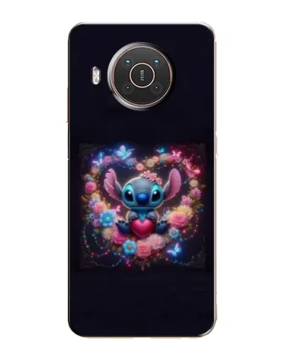 Чехол для Nokia X10 с картинкой «Stitch в цветах» Чехол для Nokia X10 с картинкой «Stitch в цветах»