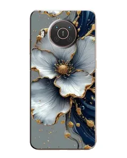 Чохол для Nokia X10 з картинкою «Біла квітка та золотий флюїд»