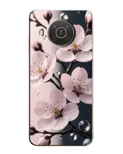 Чохол для Nokia X10 з картинкою «Ніжня сакура та краплі»