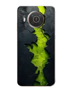 Чохол для Nokia X10 з картинкою «Салатовий розлом скелі»