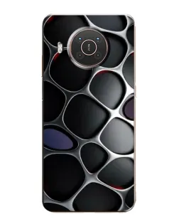 Чохол для Nokia X10 з картинкою «Об'ємна темна решітка»