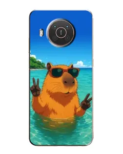 Чехол для Nokia X10 с картинкой «Морская капибара»