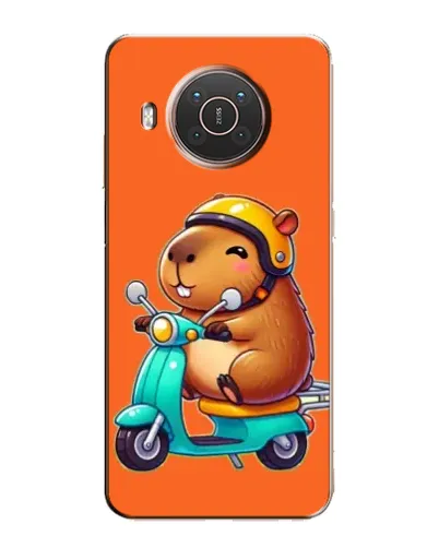 Чехол для Nokia X10 с картинкой «Капибара на скутере»