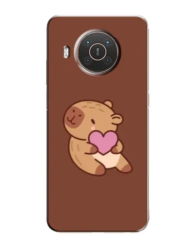 Чехол для Nokia X10 с картинкой «Капибара с сердцем»