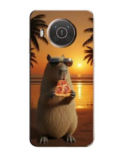 Чехол для Nokia X10 с картинкой «Капибара с пиццей»