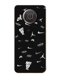 Чехол для Nokia X20 с картинкой «Nike Black Pattern» Чехол для Nokia X20 с картинкой «Nike Black Pattern»