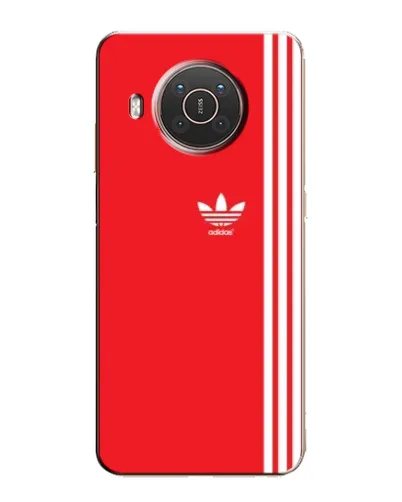 Чехол для Nokia X20 с картинкой «Красный минимализм Adidas»