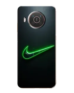Чехол для Nokia X20 с картинкой «Неоновый контур Nike»