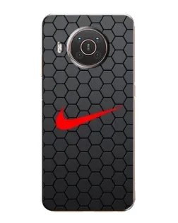 Чехол для Nokia X20 с картинкой «Nike — карбоновая сетка»