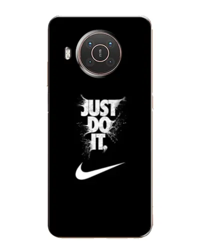 Чехол для Nokia X20 с картинкой «Текстовый принт Nike»