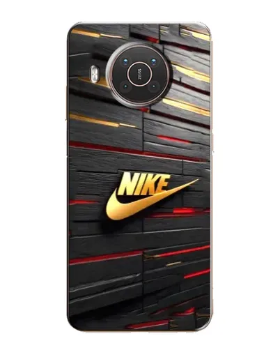 Чехол для Nokia X20 с картинкой «Золотой Nike на металле»