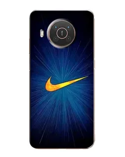 Чехол для Nokia X20 с картинкой «Синий пульс Nike»