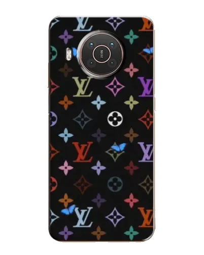 Чехол для Nokia X20 с картинкой «Цветная монограмма LV»