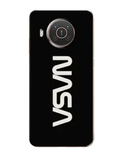 Чехол для Nokia X20 с картинкой «NASA — вертикальный логотип»