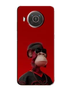 Чехол для Nokia X20 с картинкой «Bored Ape в красном»