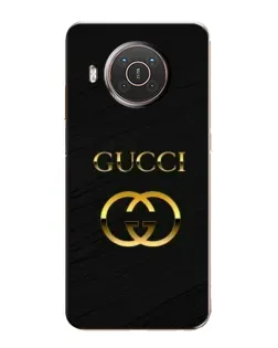 Чохол для Nokia X20 з картинкою «Золотий логотип Gucci»