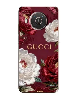 Чохол для Nokia X20 з картинкою «Gucci — бордові троянди»