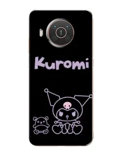 Чехол для Nokia X20 с картинкой «Kuromi — черный минимализм»