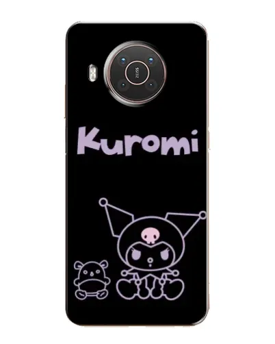 Чехол для Nokia X20 с картинкой «Kuromi — черный минимализм»