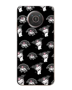 Чехол для Nokia X20 с картинкой «Черный паттерн Kuromi»