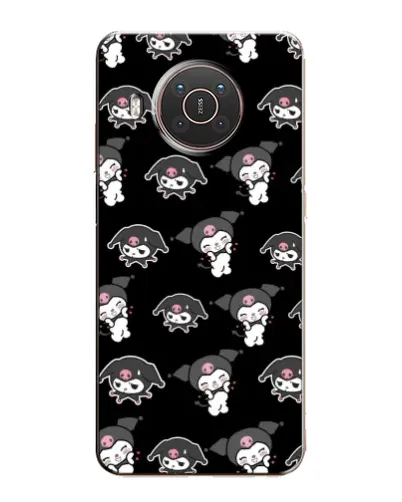 Чехол для Nokia X20 с картинкой «Черный паттерн Kuromi»