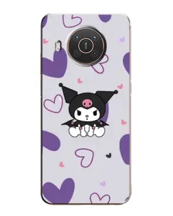 Чехол для Nokia X20 с картинкой «Kuromi и лавандовые сердца»
