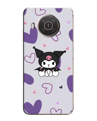 Чехол для Nokia X20 с картинкой «Kuromi и лавандовые сердца»