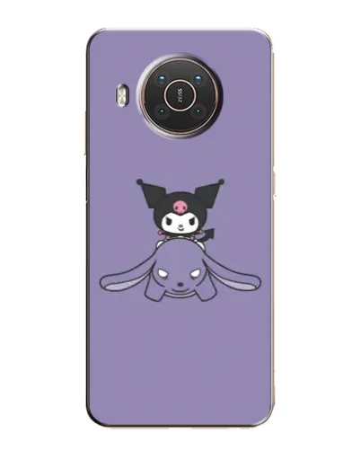 Чехол для Nokia X20 с картинкой «Kuromi на лиловом фоне»