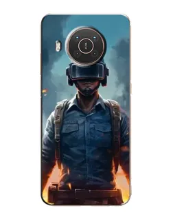Чехол для Nokia X20 с картинкой «PUBG — реалистичный герой»