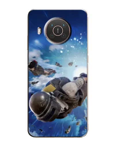 Чехол для Nokia X20 с картинкой «Десант PUBG — прыжок»
