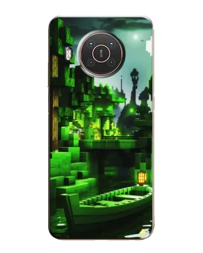 Чехол для Nokia X20 с картинкой «Minecraft лесной пейзаж»