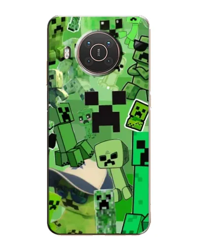 Чехол для Nokia X20 с картинкой «Криперы Minecraft»
