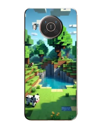 Чехол для Nokia X20 с картинкой «Minecraft летний день»