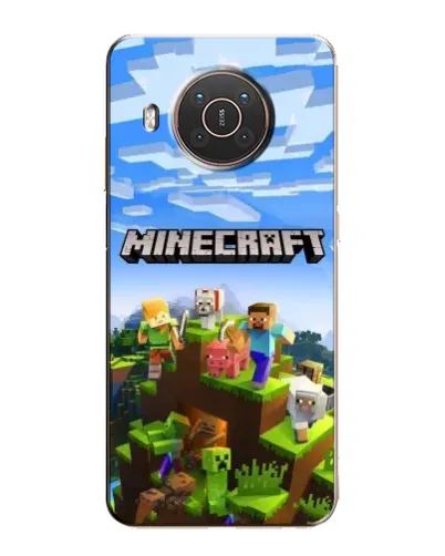 Чехол для Nokia X20 с картинкой «Minecraft классический мир»