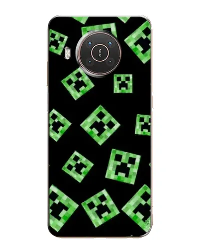 Чехол для Nokia X20 с картинкой «Паттерн с криперами»