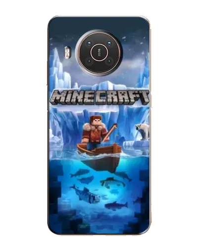 Чехол для Nokia X20 с картинкой «Minecraft ледяной мир»