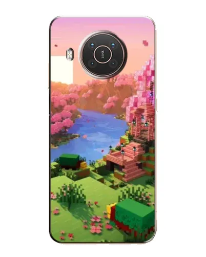 Чехол для Nokia X20 с картинкой «Розовое дерево Minecraft»
