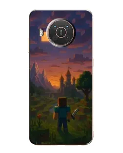 Чехол для Nokia X20 с картинкой «Стив у башни»