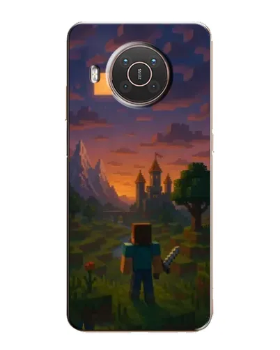 Чехол для Nokia X20 с картинкой «Стив у башни»