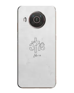 Чохол для Nokia X20 з картинкою «Івана 3:16 Хрест»