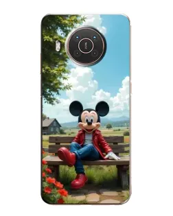 Чехол для Nokia X20 с картинкой «Микки на скамейке»
