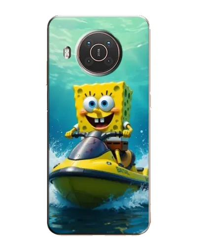 Чехол для Nokia X20 с картинкой «Спанч Боб на гидроцикле»