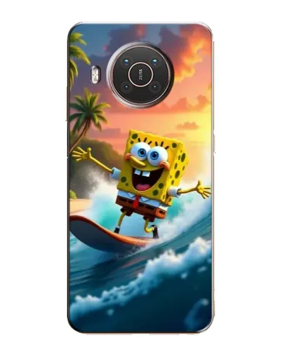 Чехол для Nokia X20 с картинкой «Губка Боб серфингист»