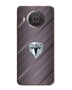 Чехол для Nokia X20 с картинкой «Металлическая текстура Tesla»
