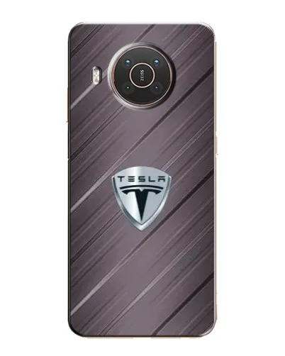 Чехол для Nokia X20 с картинкой «Металлическая текстура Tesla»