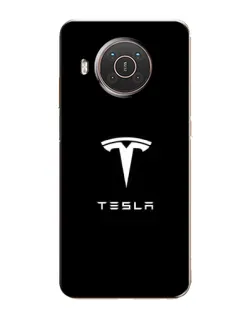 Чехол для Nokia X20 с картинкой «Tesla White Logo»