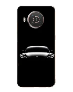 Чехол для Nokia X20 с картинкой «Фары Tesla Night»
