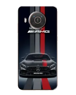 Чехол для Nokia X20 с картинкой «Mercedes — белый карбон»